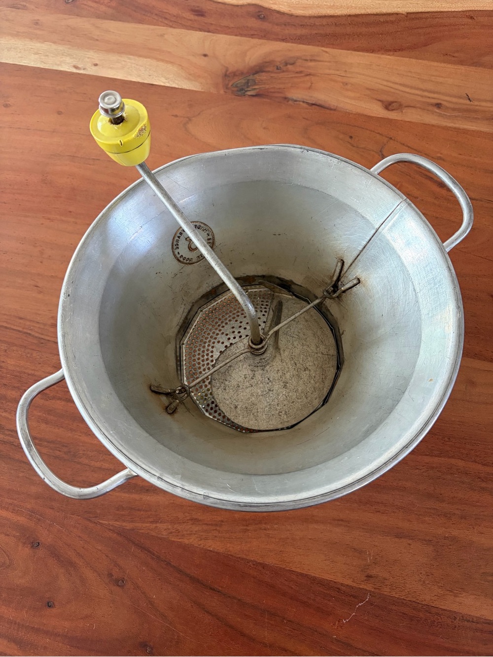Vintage French Stainless Steel Food Mill (Breveté)"  stainless with Bakelite